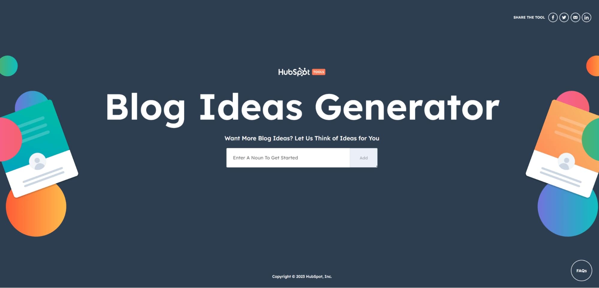 منشئ موضوع مدونة Hubspot