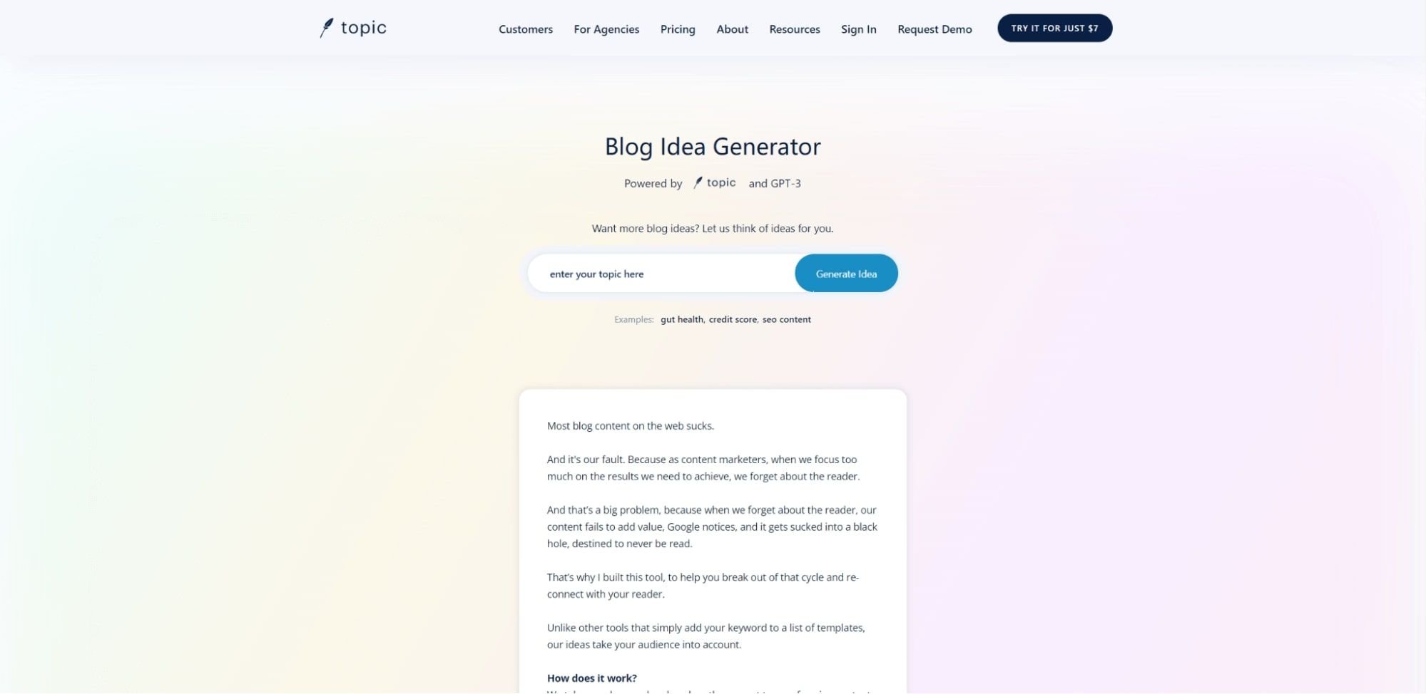 منشئ فكرة مدونة usetopic